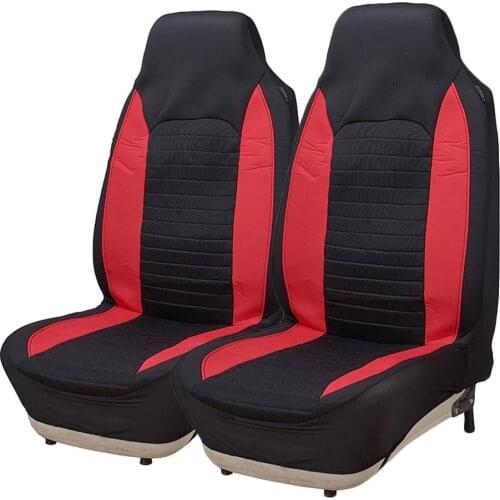 2pcs Auto High Back Car Seat Covers - Sports Fiber Mesh Design Breathable Universal Fit Airbag Compatible