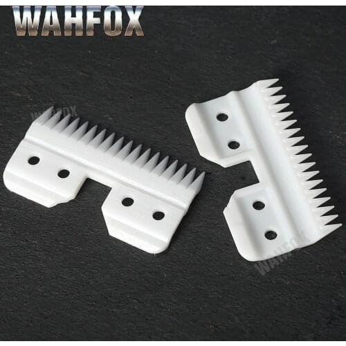 WAHFOX 2PCS/SET Replacement Ceramic Blades For Oster A5 Grooming Clippers Blade 18Teeth With Box