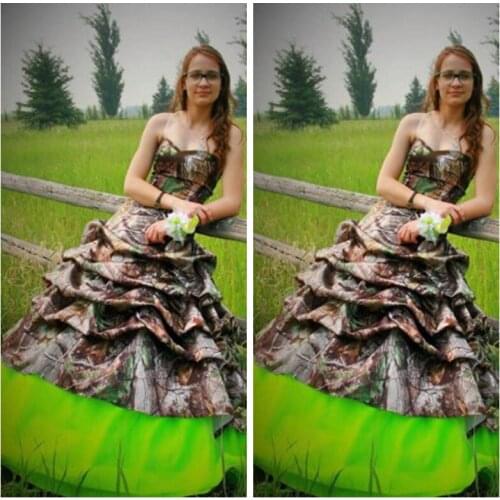 2019 Sexy Sweetheart Camo Wedding Dresses Draped Lace Up Back Bridal Gowns Formal Long Prom Party Gowns Country