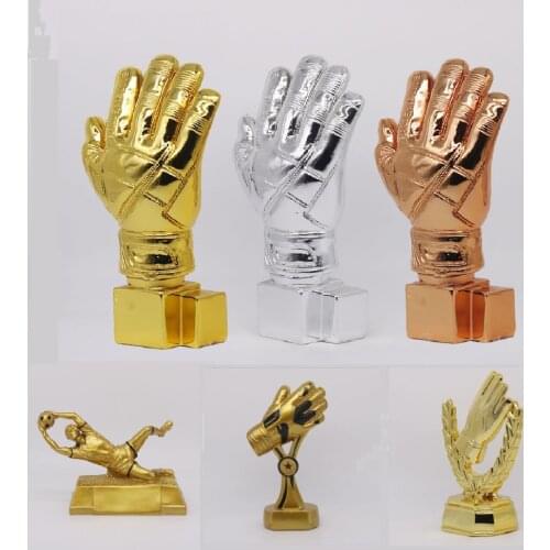 26cm High Football Soccer Award Trophy Gold Plated Champions Award Shoe Boot League Souvenir Cup Gift Goalkeeper Gloves Trophy