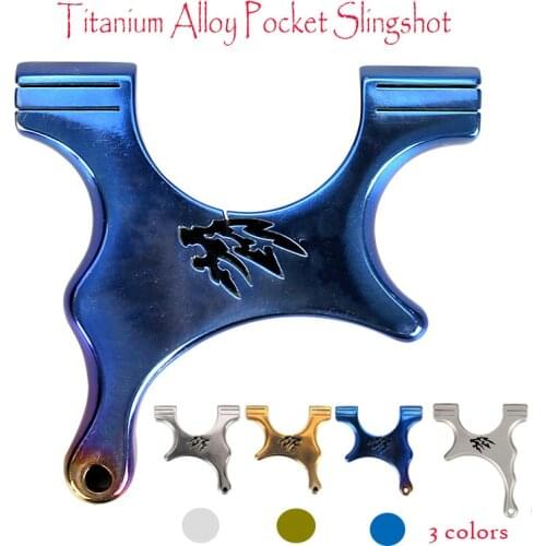 3 Colors Pocket TC21 Crooked Handle Slingshot Card Sewing Titanium Alloy Roasted Catapult Bow Recurve Bow Hunting Sling shot