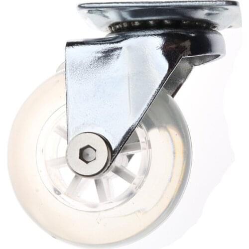 4Pcs Transparent 2-Inch Plastic Caster Mute Swivel Wheels Heavy Duty Furniture Robber For Furniture Hardware