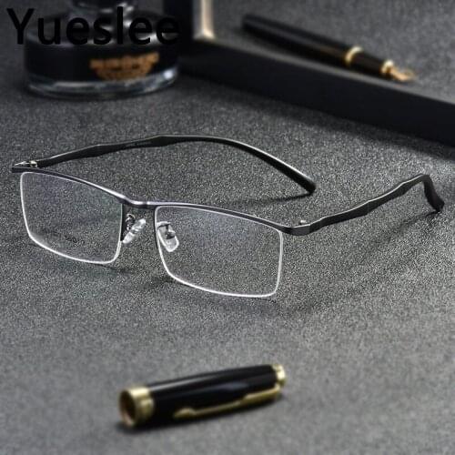 47477 Commercial Affairs Mens Myopia Glasses Frame Metal Half Frame Men Optical Fashion Computer Eyeglasses