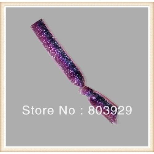 5/8" Elastic Lt. Orchid Glitter Ribbon Hair Ties