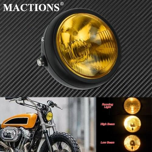 6" Round Motorcycle Headlight Grill Amber Cover Fit For Harley Breakout FXSB Sportster XL Dyna Low Rider FXDL Softail For Honda
