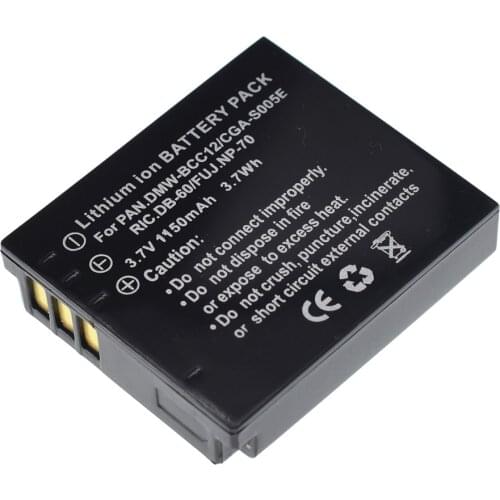 CGA-S005 Batterie For PANASONIC DMW-BCC12 Lumix DMC-FX8 FX01 FX3 FX9 FX10 FX12 FX50 FX07 FX100 FX150 FX180 LX1 LX2 LX3