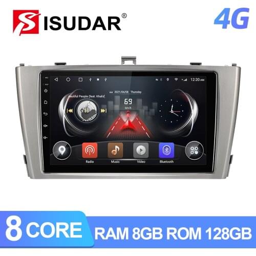 ISUDAR T72 QLED Android 10 Car Multimedia Radio For Toyota Avensis GPS Stereo System Voice Control 8 Core ROM 128G FM 4G no 2din