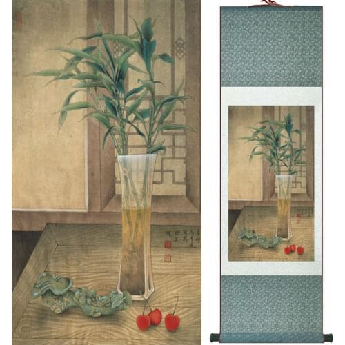 Bamboo in the bottle painting Chinese wash painting home 0ffice decoration No.32015