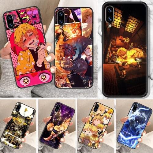 Demon Slayer Agatsuma Zenitsu Phone Case For Huawei Honor 6A 7A 7C 8A 8X 8 9 9X 10 10i 20 Lite Pro black fashion coque art