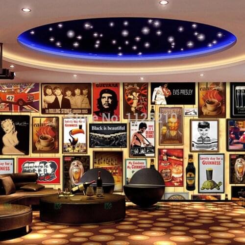 Ancient Irish bar KTV wallpaper lounge restaurant Coffee store large murals old advertising Custom Size