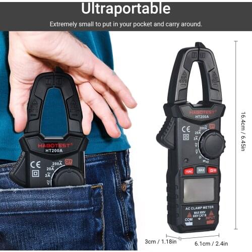 HABOTEST AC Current Clamp Auto-Ranging Multimeter Multi Tester for Testing AC/DC Voltage Resistance Continuity Diode Capacitance