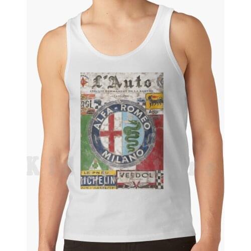 Italian Mille Miglia L'Auto Circuit De La Sarthe tank tops vest sleeveless Le Mans Alfa Motorsport Italian Cars