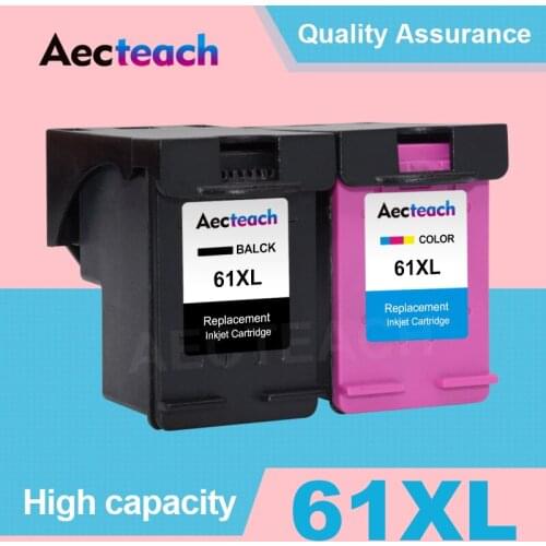 Aecteach For HP 61 Remanufactured Ink Cartridge Replacement 61XL Envy 4500 4502 5530 Deskjet 1050 2050 3050 3054 3000 Printer