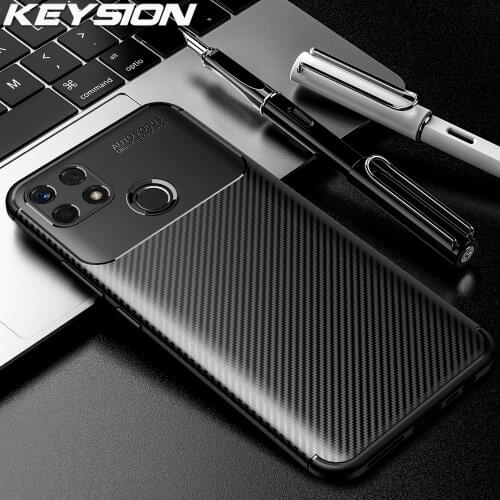 KEYSION Shockproof Case For Realme Narzo 30A 30 Pro 5G 20 Pro 10 Carbon Fiber Texture Silicone Phone back cover for Realme C25