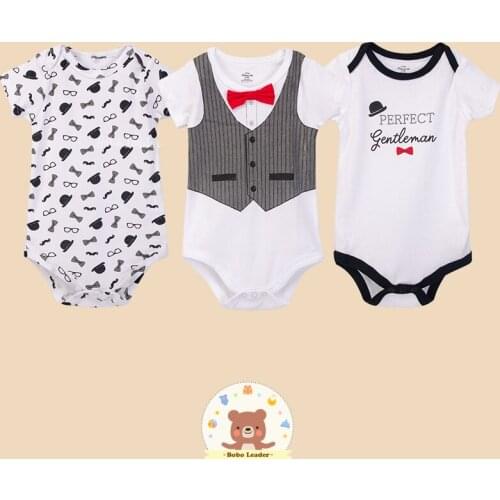 Bobo Leader Hudson Baby Luvable Friends Top quality 100% Cotton Rompers toddler boys jumpsuit 0-12M newborn set 3pcs