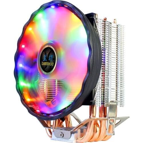 RGB LED CPU Cooler 2/4/6 Copper Tube Heatpipe 12CM Cooling Fan Heatsink Radiator 1150/1151/1155/1156/775/1366 X79 X99 AM3 AM4