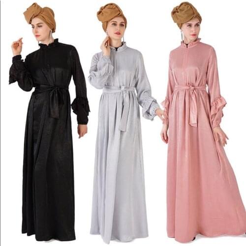 Milk velvet Grosgrain fabric muslim abayas female full length thin fabric cool feel islamic robes syari muslim abayas wq1991