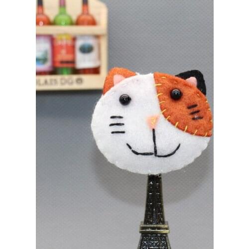 Brand New Handmade Cotton Cloth Cartoon Brooches Pin Children Cute Cat Animals Brooch Kids Accessories Fashion Jewelry