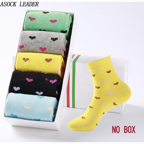 2018 spring new cotton socks women fashions Casual Color love socks Long socks Slipper socks Gifts socks 5 Pairs/Lot No Box