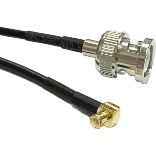 New BNC Male Plug Switch MCX Male Plug Right Angle Connector RG174 Cable 30CM Adapter RF Pigtail