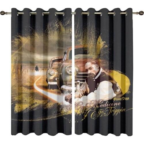 Custom Snoop Doggy Printed Blackout Curtains For Bedroom Window Curtains for Living Room High Shading Rate Drapes