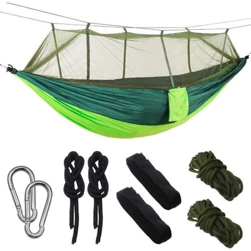 Portable Camping Hammock with Mosquito Net Light Weight Portable Sleeping Bed for Outdoor Tree Hammocks Tent