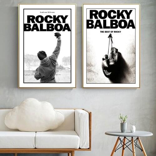 Rocky Ballboa Inspirational Boxing Movie Poster And Prints Slogan Picture On Canvas Wall Art Painting For Living Room Decoration