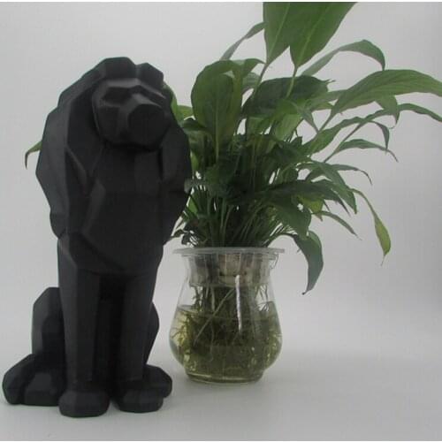 Lion Resin Statue Model Crafts Ornaments Office Bar Lion Faith Sculpture Geometric Animal Power Origami Abstract Art Decoration