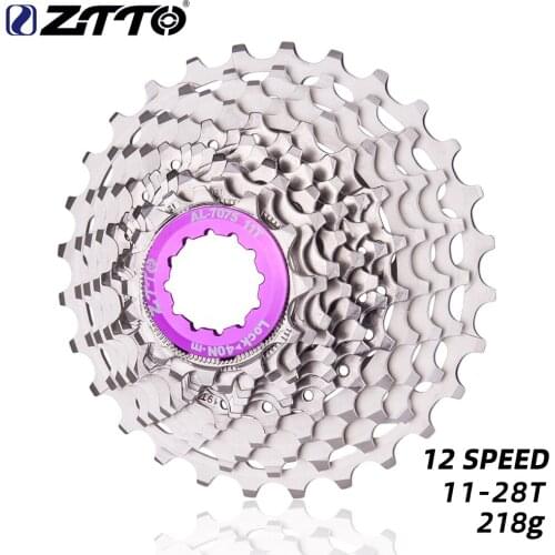 ZTTO 12 Speed Cassette Road bike 11-28T UltraLight CNC made 12s 11-28 sprocket for RED 12v SLR lightweight cassette