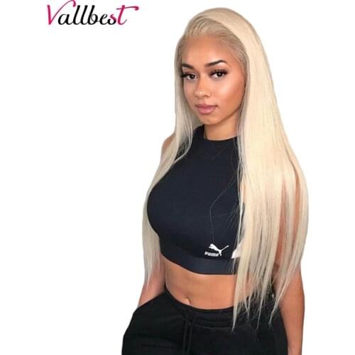 Vallbest 613 Blonde Lace Front Wig Human Hair Brazilian Straight Lace Front Human Hair Wigs Pre Plucked With Baby Hair Remy Wig