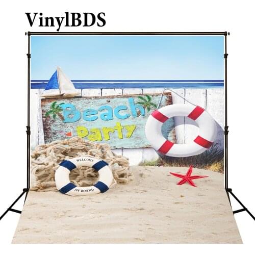 VinylBDS Backdrops 8x8ft Vintage White Wood Background Summer Background Beach Themed Backdrop Children Photo Background