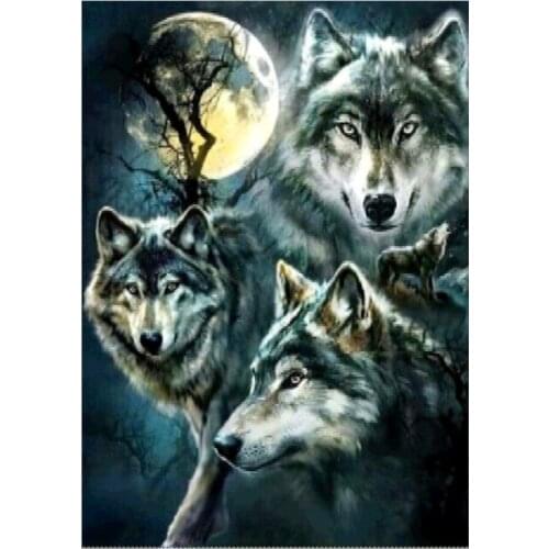 Wolf 5D Full Diamond Embroidery Painting DIY Cross Stitch Kit Home Decoration