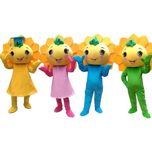 High Quality Custom Made EVA Material Sunflower Mascot Costume Flower Cartoon Halloween Birthday Stage Performance Dress