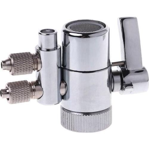 Water Filter Faucet Dual Diverter Adapter Valve M22 to 1/4" Chrome Plated Brass Water Purifier Valve Switch A5YD