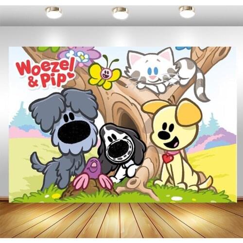 Woezel En Pip Backdrop Baby Shower Happy Birthday Party Photography Background Photo Studio Photocall Props Decor Banner