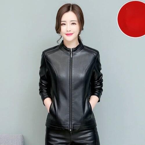 2021 New Spring Autumn Women Short PU Jacket Slim Fashion Punk Outwear Motorcycle Faux Leather Jacket Casual Coat Y498
