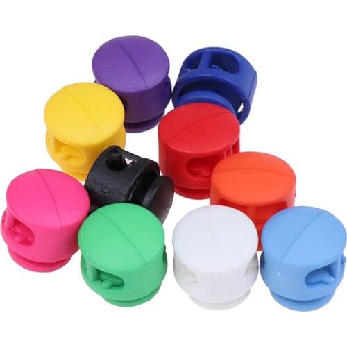 10pcs Assorted Colors Cord Lock Stopper Buckles Clamp Toggle Clip Paracord Shoelace Kids Toys Craft Bag Sewing Accessories