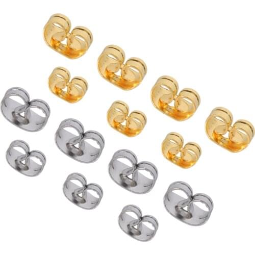 100Pcs/Lot Stainless Steel Earrings Back Stopper Ear Stud Butterfly Earrings For Diy Earrings Stud Pin Caps Jewelry Making