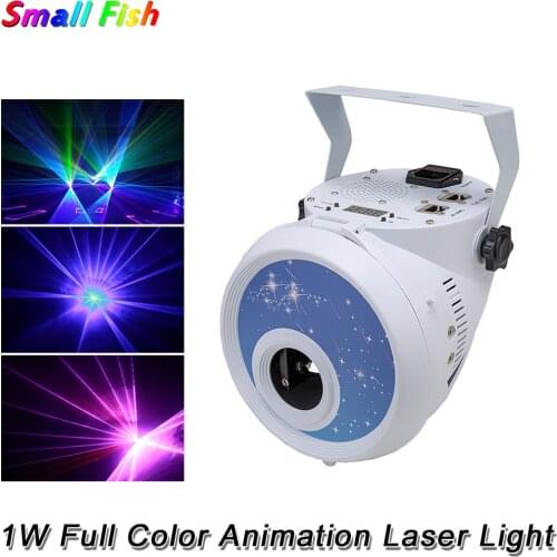 2020 RGB Disco Light Embedded Full 1W Animation Laser Light DMX High Speed Scanner Stage Laser Projector Wedding Party DJ Light
