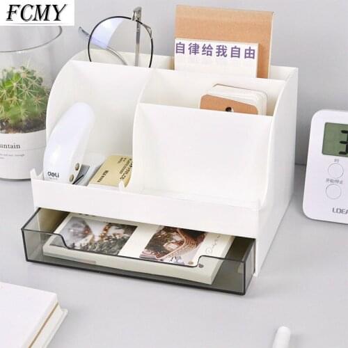 2021 Cute Desk Accessories Pen Holder Pencil Storage Box Desktop Organizer Stand Case School Office Stationery Large Capacity