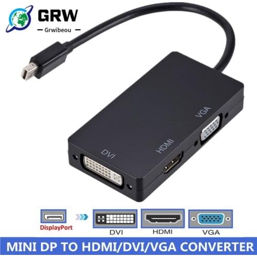 3 in 1 displayport dp to hdmi-compatible dvi vga adapter cable 1080p converter connector for projector laptop computer hdt