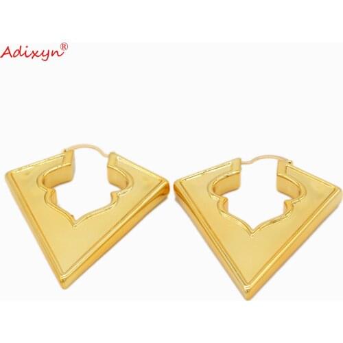Adixyn Triangle Earrings Jewelry for Women Earring Rose Gold Color Girls Birthday Party Gift N032314