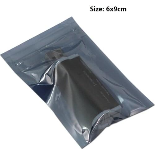 1500pcs Wholesale 6*9cm Anti Static Shielding Storage Bag ESD Anti-Static Pack Bag Ziplock Zipper Top Self Seal Packaging Bag