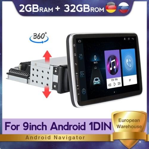 9inch Android 2G+32G Car Radio Stereo For Universal 1Din Multimedia Player 360 Rotatable Screen Wifi BT GPS Navigation FM