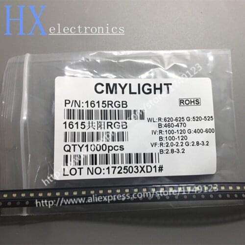 Free shipping 1000PCS RGB Multicolor 1615 smd led 0603 tricolor Surface Mounted led diode