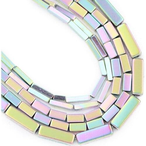 Natural Stone Beads Rectangle Cuboid Light Purple Hematite 4/6/9MM Square Spacer Loose Beads For Jewelry Making Diy Bracelets