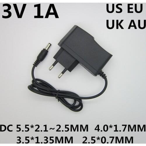 1pcs Best quality AC / DC Converter Adapter Charger Power Supply DC 3V 1A 1000ma AC 100-240V power Adapter EU Plug