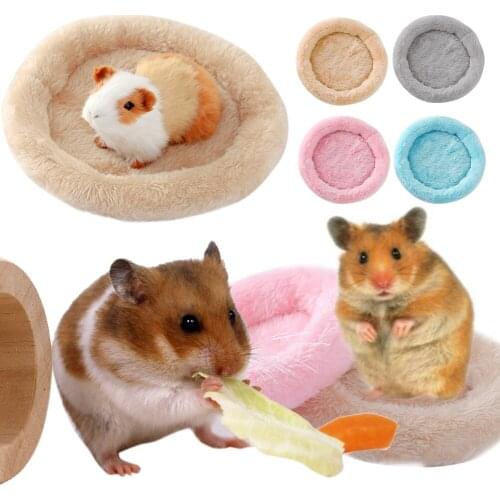 Hamster Bed Pad Round Velvet Sleep Mat House Pad Squirrel Hedgehog Rabbit Chinchilla Bed Mat House Nest Hamster Accessories