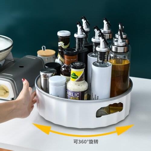 Kitchen condiment storage box multifunctional rotary finishing box living room desktop fruit tray
