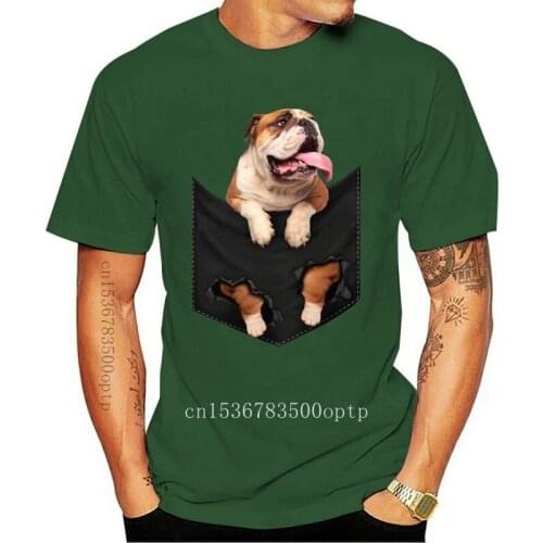 Men T Shirt English Bulldog Pocket Mid T Shirt Women T-Shirt